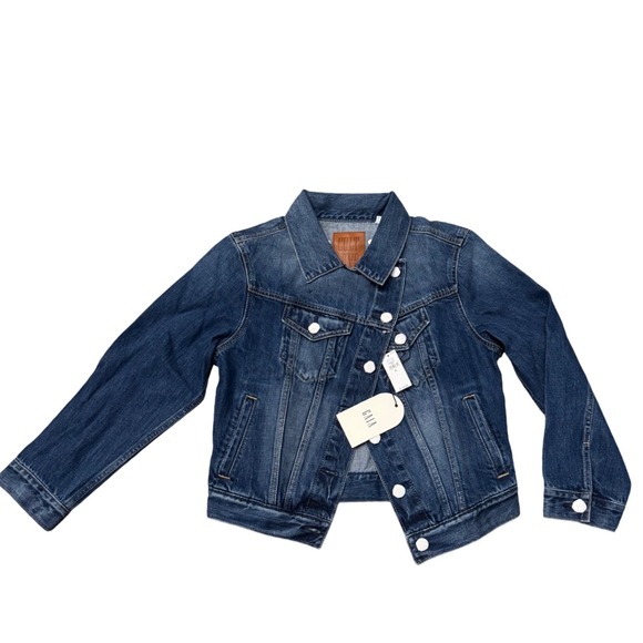 GAP x Cult Gaia Asymmetrical Denim Jacket Women's Size M Blue Cotton Button Up - Picture 2 of 11